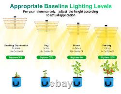 Lampe de culture LED Samsung LM561c Hydro de 640 W et 8 bars pour la croissance des légumes et des fleurs des plantes d'intérieur.