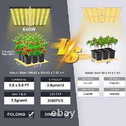Lampe de culture LED commerciale pliable 1000W avec 640W et 320W pour légumes et fleurs