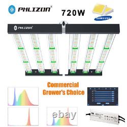 Lampe de culture PHLIZON LED 720W à spectre complet dimmable pour plantes d'intérieur en croissance végétative et floraison.