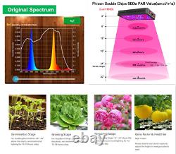 Lampe de culture à LED 900W à spectre complet pour plantes d'intérieur Veg Flower pour serre