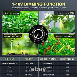 Lumière de croissance 640W avec Samsung 561C LED Quantum Full Spectrum pour les plantes en croissance, floraison et légumes