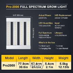 Lumière de croissance LED Full Spectrum 2000W Couverture 4x4ft Dimmable Hydroponique Intérieur Veg