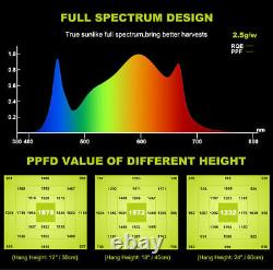 Lumière de croissance LED Phlizon 1000W Full Spectrum FD8000 pour plantes d'intérieur Veg Flower Bloom