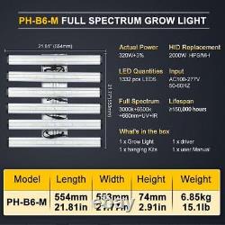 Lumière de croissance LED Phlizon 1000W Samsung Barre spectrale complète pour plantes d'intérieur Veg 6x6ft