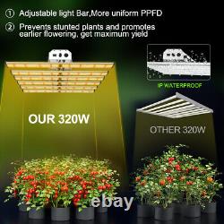 Lumière de croissance LED Phlizon 320W Sunlike Full Spectrum pour plantes de graines Veg Flower US