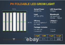 Lumière de croissance LED Samsung 450W à spectre complet pour plantes d'intérieur, lampe réglable pour légumes et fleurs