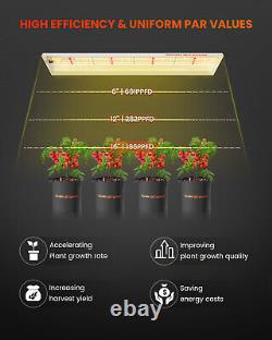 Lumière de croissance LED Spider Farmer SF300 à spectre complet pour plantes hydroponiques d'intérieur en phase végétative.