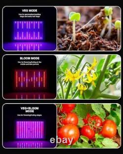 Lumière de croissance LED à spectre complet 1200W, lumière de croissance pour plantes avec commutateur Veg & Bloom