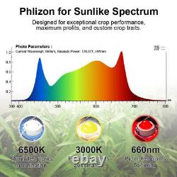 Lumière de croissance LED à spectre complet dimmable Phlizon 1000W pour plantes d'intérieur Veg Flower
