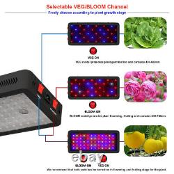 Lumière de croissance Phlizon 600With1200W LED Lumière de plante Spectre complet Plantes d'intérieur VEG