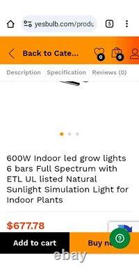 Lumière de croissance SLTMAKS LED 6 barres spectre complet pour plantes d'intérieur légumes fleurs