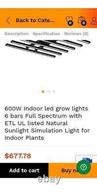 Lumière de croissance SLTMAKS LED 6 barres spectre complet pour plantes d'intérieur légumes fleurs