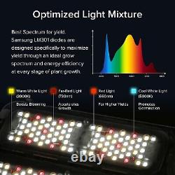 Lumière de croissance Samsung LED de 400W à spectre complet pour plantes d'intérieur à toutes les étapes de la croissance végétative