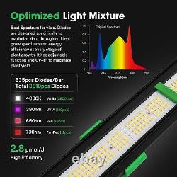 Lumière de croissance VIVOSUN VSFD650 LED, 650W, amovible et dimmable