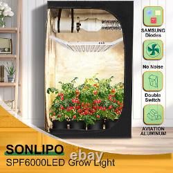 Lumière de croissance à LED Sonlipo SPF6000 Full Spectrum pour plantes d'intérieur IR Couverture de 6x6ft