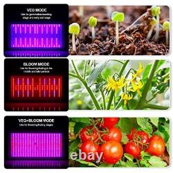 Lumière de croissance à LED à spectre complet, lumière de croissance pour plantes avec commutateur Veg et Bloom