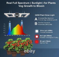 Lumière de croissance à spectre complet 2000W 1152LED Grow Light Kit pour plantes fleurs légumes d'intérieur IR