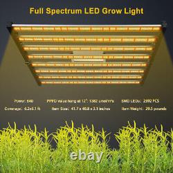 Lumière de croissance commerciale Phlizon 640W Full Spectrum LED pour plantes d'intérieur Veg Bloom