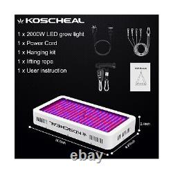 Lumière de croissance des plantes KOSCHEAL LED Full Spectrum 2000W, lumière de croissance des plantes avec Veg & Bloo