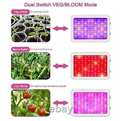 Lumière de croissance des plantes LED à spectre complet, 1000W Double commutateur Veg/Bloom Daisy Chain