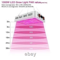 Lumière de croissance des plantes LED à spectre complet, 1000W Double commutateur Veg/Bloom Daisy Chain