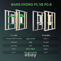 Lumière de culture LED Mars Hydro FC 3000 Full Spectrum Samsung LM301B pour plantes d'intérieur en phase VÉGÉTATIVE