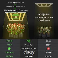 Lumière de culture LED Mars Hydro FC 3000 Full Spectrum Samsung LM301B pour plantes d'intérieur en phase VÉGÉTATIVE