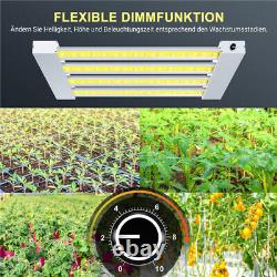 Lumière de culture LED PRO de 640W à spectre complet, réglable en intensité, pour culture commerciale en intérieur de légumes et de fleurs.