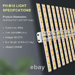 PHLIZON 800W 2880 lumière de croissance des plantes LED spectre complet LED Grow Light Veg Bloom