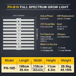 PHLIZON 800W 2880 lumière de croissance des plantes LED spectre complet LED Grow Light Veg Bloom