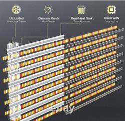 PHLIZON 800W Barre de Lumière de Croissance LED 10Strip Commerciale pour Fleurs et Légumes en Intérieur