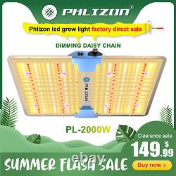 Phlizon 2000W 1000W Lumière de Croissance à LED à Spectre Complet pour Plantes d'Intérieur Veg Fleur