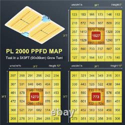 Phlizon 2000W 1000W Lumière de Croissance à LED à Spectre Complet pour Plantes d'Intérieur Veg Fleur