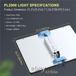 Phlizon 2000W avec Samsung 281B Lampe de croissance LED Full Spectrum pour toutes les plantes Veg