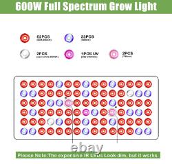 Phlizon 600w 900w 1200w Led Grow Light Lamp Indoor Full Spectrum Avec Veg Bloom