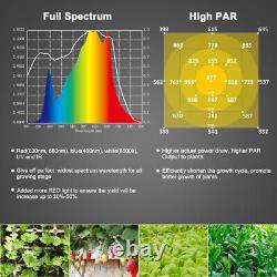 Phlizon 640W LED Grow Light 8Strip Spectre Complet Sunlike pour Semis Fleur Veg