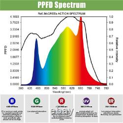 Phlizon 800W LED Grow Light Spectre Complet Dimmable 6x6ft Plantes d'intérieur Veg Bloom