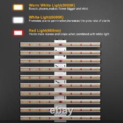 Phlizon 800w 10 Barres Plein Spectre Fc 6500 Led De Croissance Lumière Veg Lampe Hydroponique
