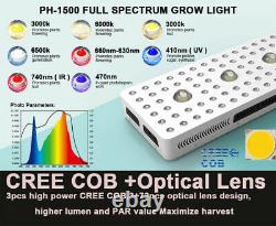 Phlizon Cob1500w Led Grow Light Full Spectrum Pour Les Plantes Intérieures Fleur De Veg Bloom