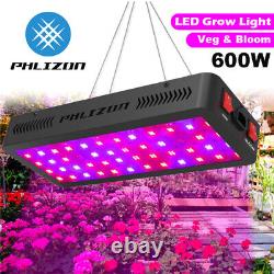 Phlizon Lampe de Culture LED 600W Améliorée avec LED SMD Spectre Complet pour Culture de Plantes en Intérieur