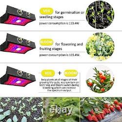 Spectre complet de 1000 watts de puissance de croissance à LED pour plantes d'intérieur, légumes et fleurs, double