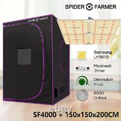 Spider Farmer 4000w Led Grow Light+5'x5'x6.5' Indoor Grow Tent Veg And Flowering