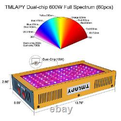 Tmlapy 2x1000w Led Plant Grow Light Full Spectrum Grow Lamp For Indoor Veg&bloom