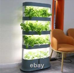 Tour de jardinage intelligente hydroponique de légumes avec kit de croissance à 4 niveaux et lumière de croissance blanche