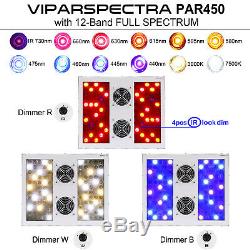 Viparspectar 2pcs Par450 450w Led Grow Light Pour L'intérieur Usine Veg / Bloom 3-dimmer
