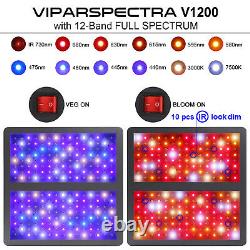 Viparspectra 1200w Full Spectrum Led Grow Light & Veg Bloom Pour Les Plantes Hydroponiques