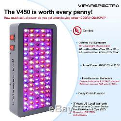 Viparspectra 450w Led Grow Light Full Spectrum Pour Plantes D'intérieur Veg Et Fleurs