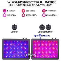 Viparspectra Dimmbale 2000w Double Puces Led Full Spectrum Grow Light Veg Fleurs