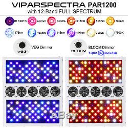 Viparspectra Par1200 2pcs1200w Full Spectrum Led Grow Light Veg Bloom Gradateurs