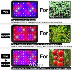 Wakyme Led Grow Light 600w 1200w Full Spectrum Plant Light Avec Veg Et Bloom